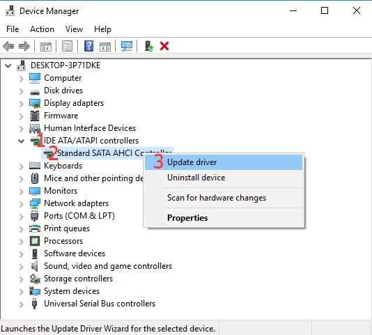How to download and update SATA standard AHCI driver for